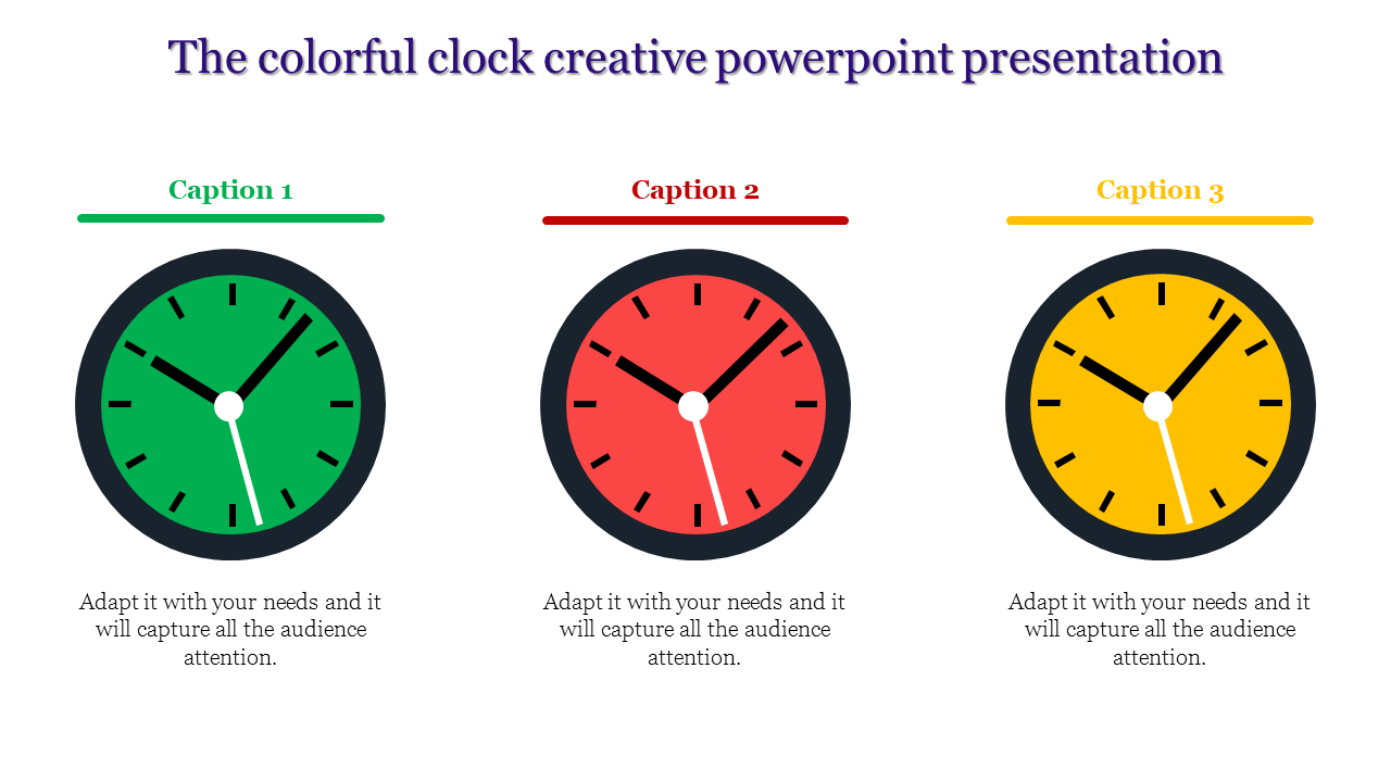creative powerpoint presentation-The colorful clock creative powerpoint presentation